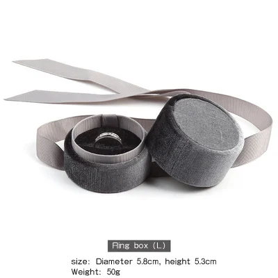 Elegant Mini Velvet Jewelry Box with Round Circle Ribbon  Premium Gift Packaging for Rings
