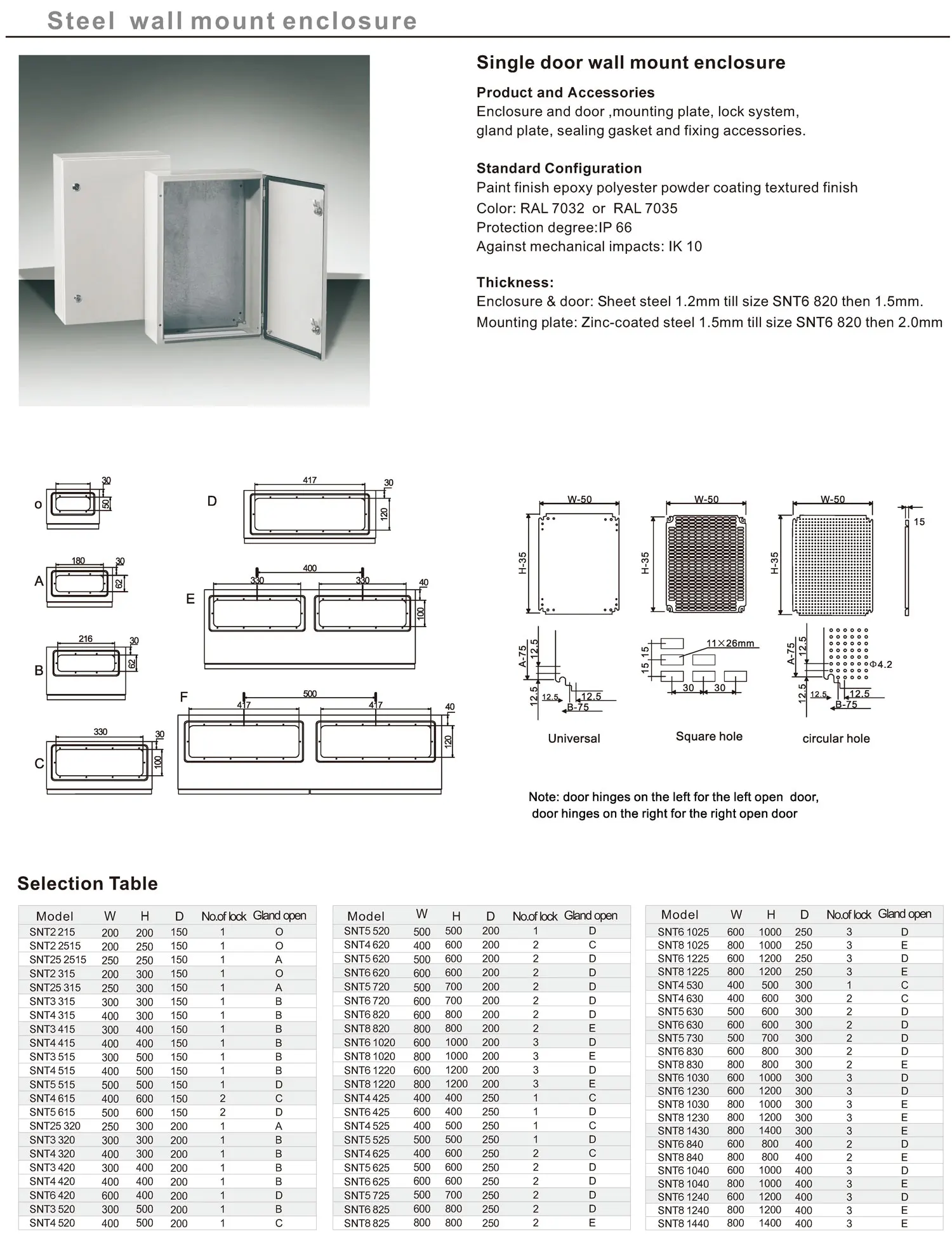 Waterproof Wall Mounted Cabinet RAL7032 RAL7035 indoor outdoor Wall Mounting Metal Enclosure Steel Box with optional glass door