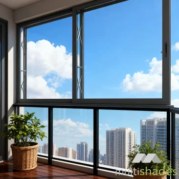 Multishades Parallel Push Window Push Horizontal Style Soundproof Aluminum Alloy Profile Curtain Wall Parallel Opening Windows