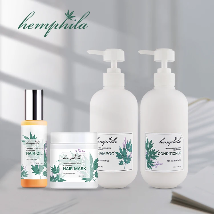 Индивидуальные натуральные продукты для ухода за волосами поставщик органический пеньковый веганский шампунь для ухода за волосами и кондиционер частная этикетка CBD набор для ухода за волосами