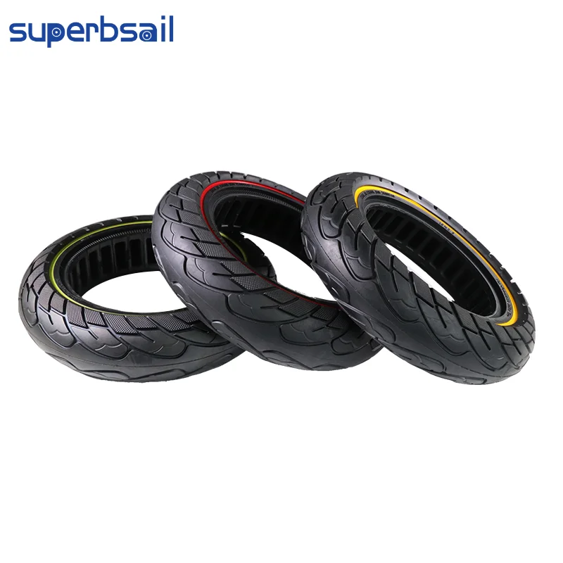 EU stock 10*2.5 Inch Solid Tire With Color Ring Red Yellow Blue For Ninebot Max G30/G30D Scooter Accessories supplier