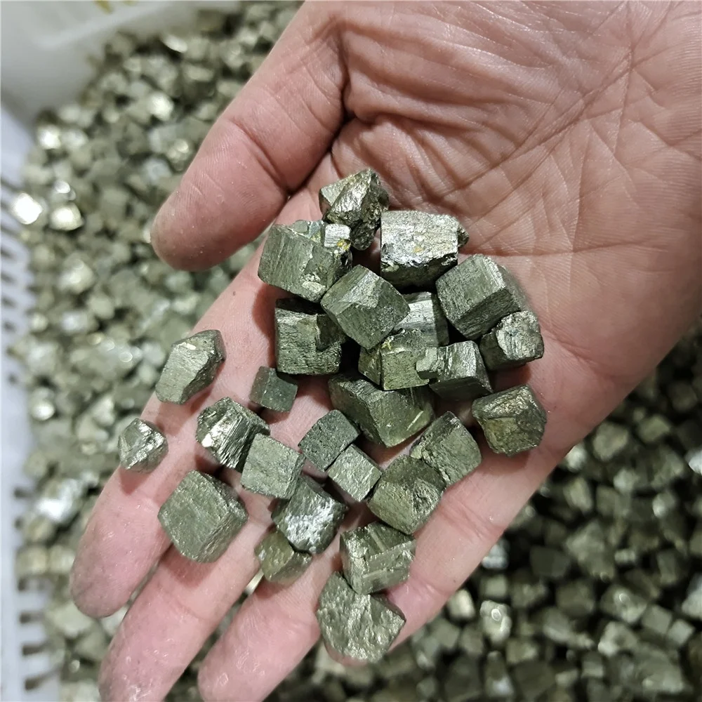 Natural Rough Pyrite Cube Tumbled Stone Chalcopyrite Mineral Stone
