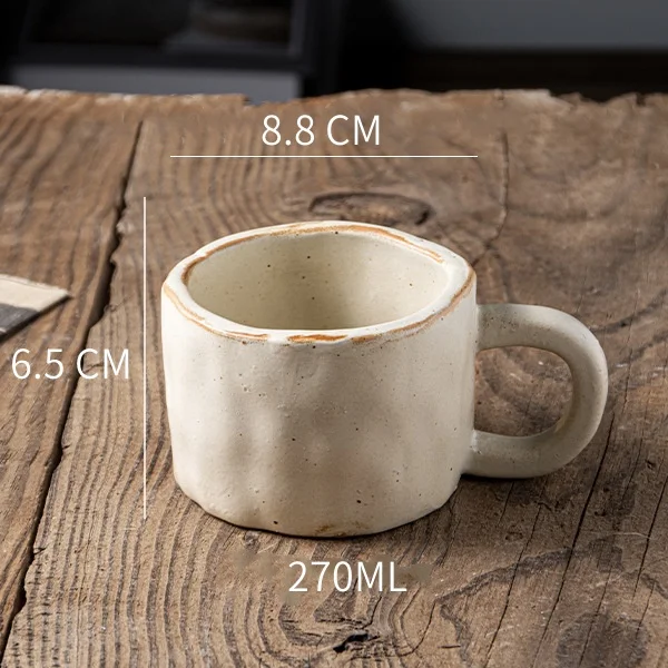 product vintage japanese milk mug modern country design handmade irregular porcelain clay cup ceramic coffee mugs pottery cup with spoon-62