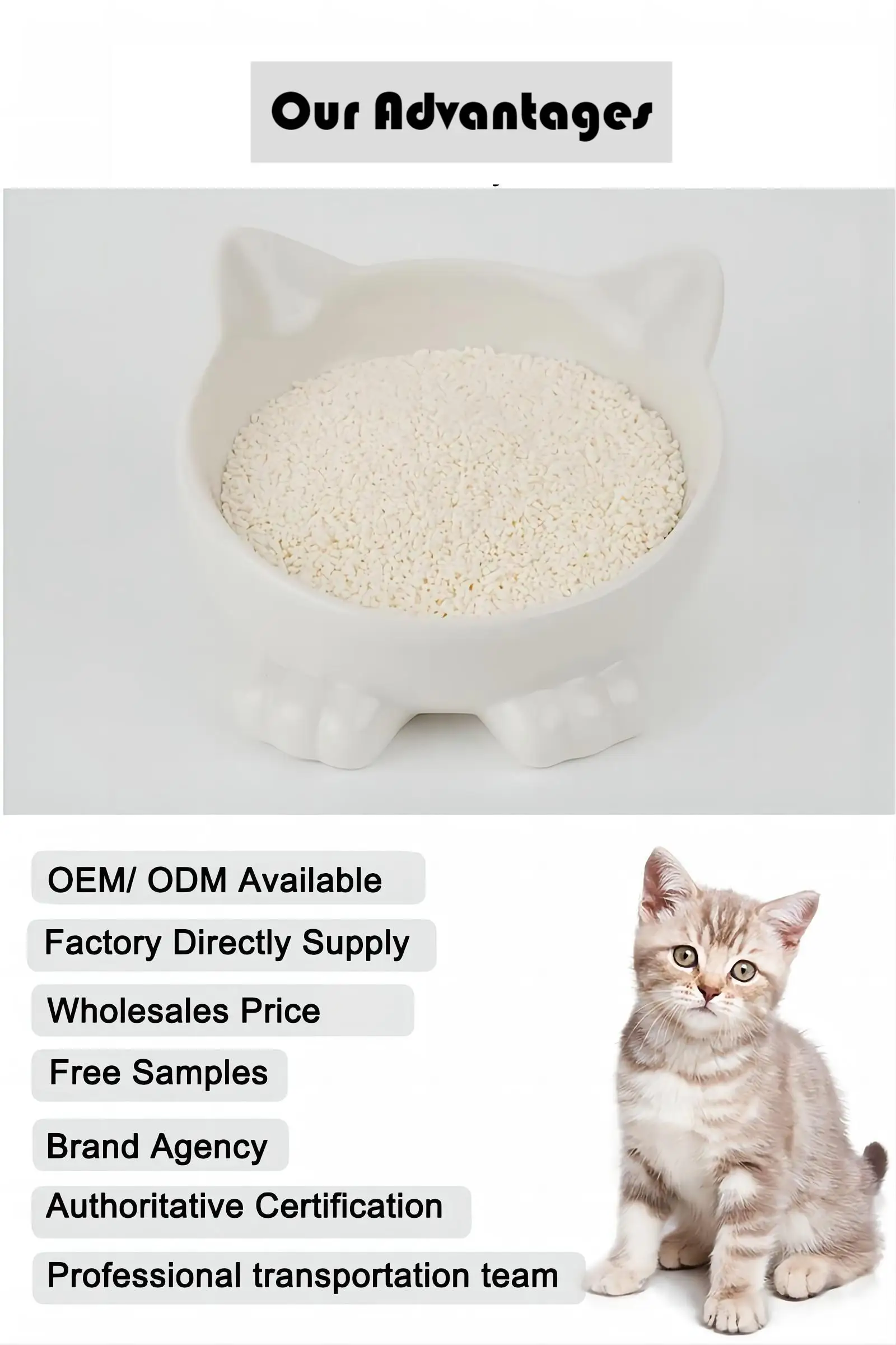 Oem Cassava Cat Litter By Eco Friendly And Low Dust Cat Sand Buy High