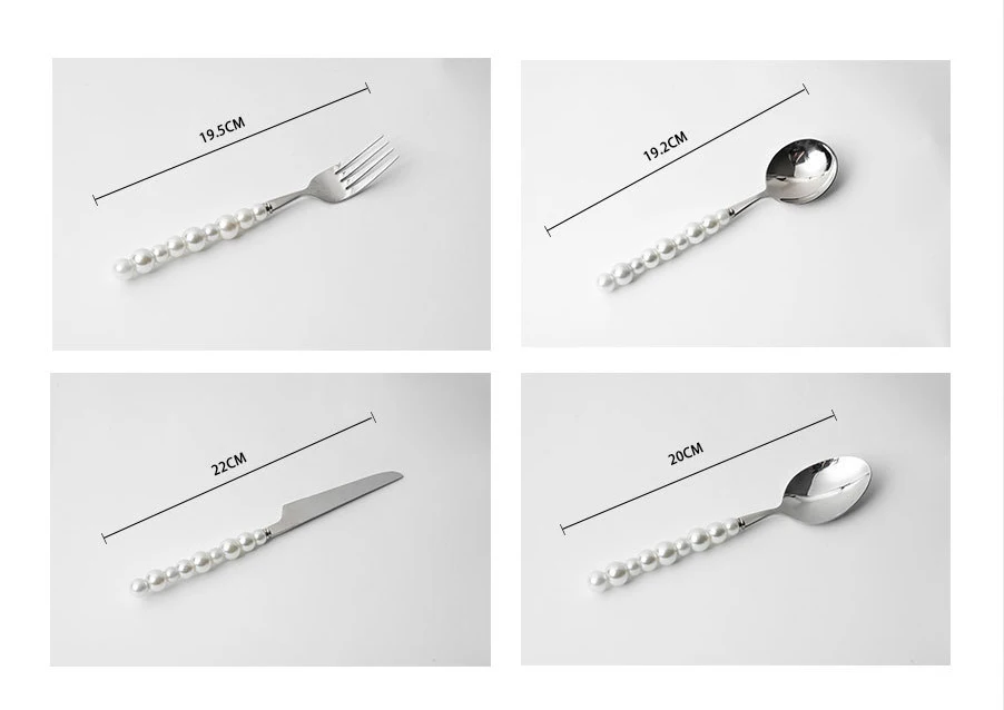Luxury Pearl Knife Fork Spoon Cutlery Set Stainless Steel Flatware Set Kitchen Utensils Set For