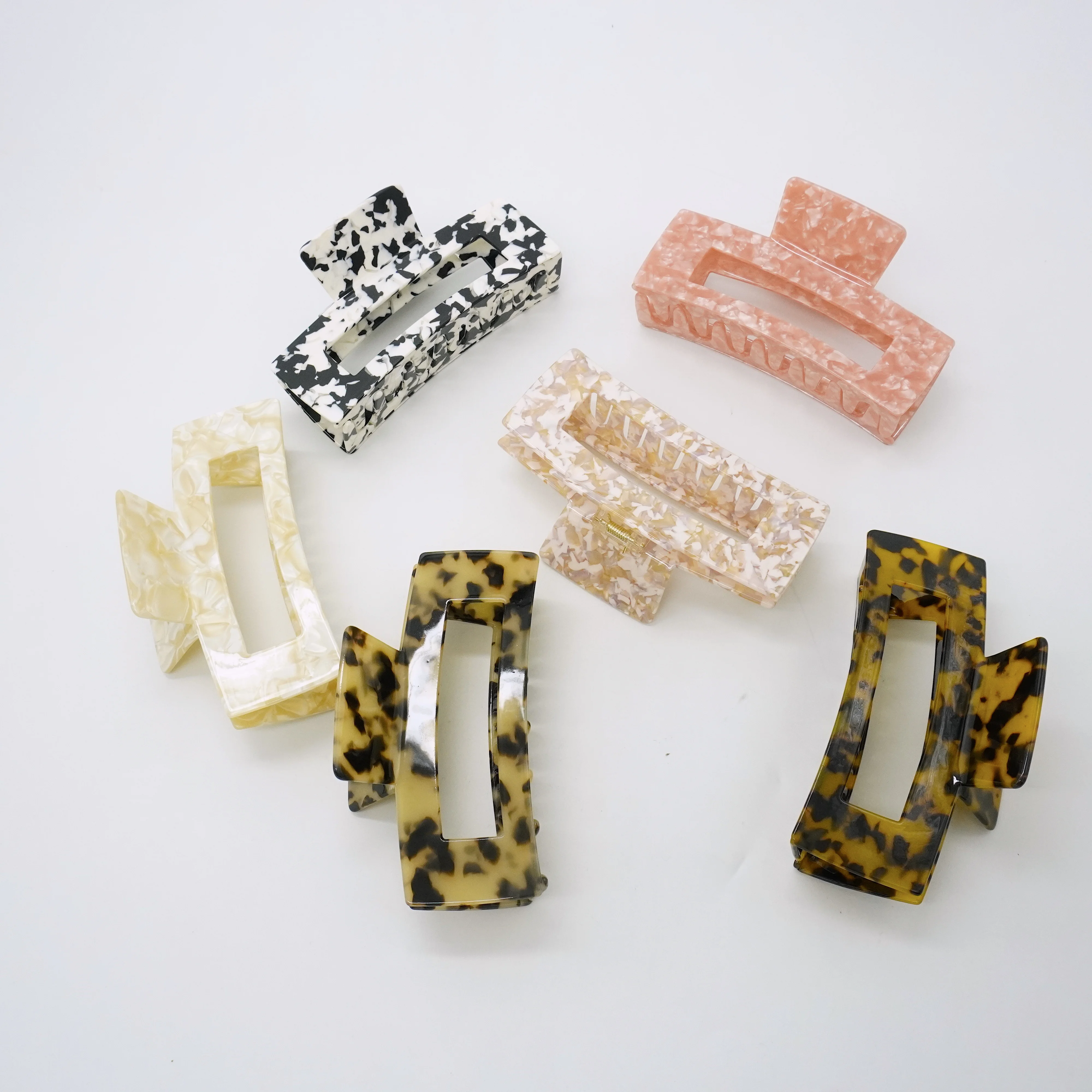 Оптовая продажа модные аксессуары для волос женские элегантные заколки большой размер 13 см клипсы имитации уксусной кислоты с зернистой