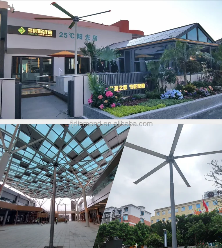 product 12ft 37m pmsm motor  giant fan spray hvls vertical fan pole mist fan-6