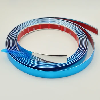 Auto Bumper Grill Anti-Collision Tape Edge Guard Plate Bright Sticker Chrome Moulding Trim Car Door Protector Stickers Strip