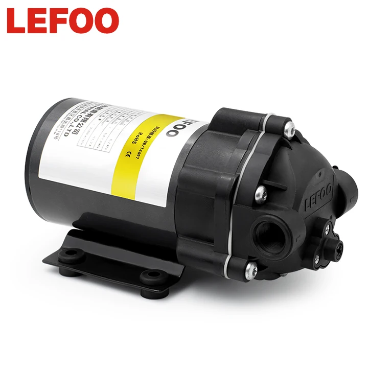 LEFOO 200 GPD Self-Priming RO Water Pump Reverse Osmosis Booster with Dc Motor Diaphragm Structure Open Impeller for RO System