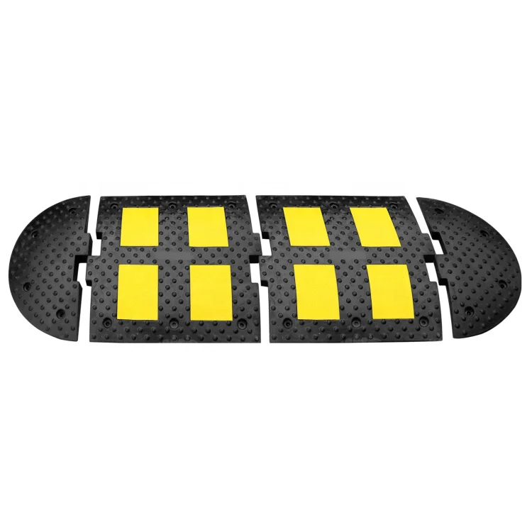 500X500X50mm High Intensity Yellow Black Heavy Duty Rubber Road Traffic Speed Bump details