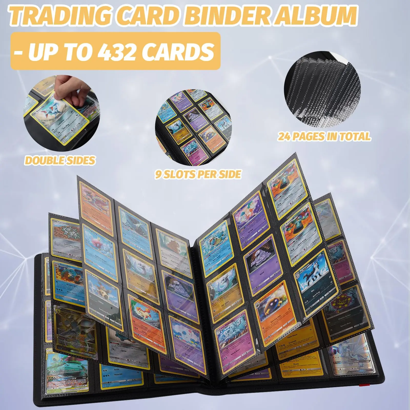 Junmei Custom Trading Card Binder 9 Pockets 360 Card PP Waterproof PVC  Cover for Yugioh MTG TCG Pokemo n Business Album| Alibaba.com