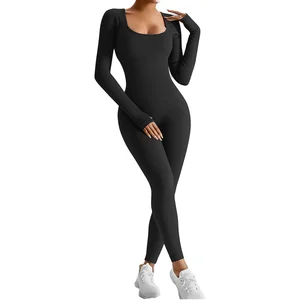 Customized Women's One Piece Jumpsuit  Breathable Long Sleeve Tight Fitting High Elasticity  Full Length  Sports Yoga Bodysuit