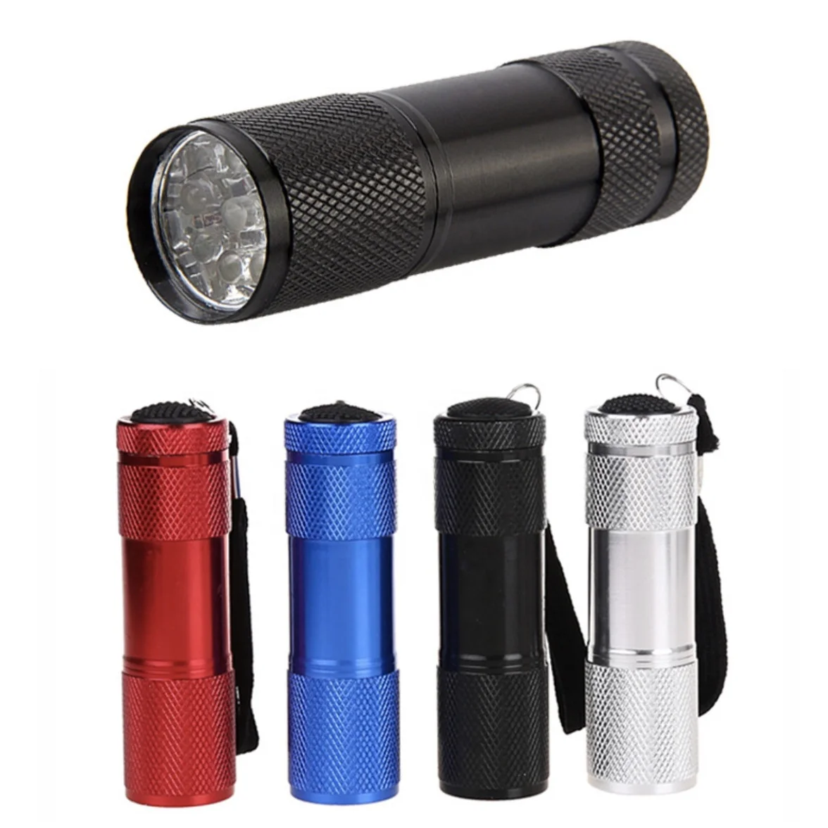 Clover UV 9 LED Mini Blacklight Flashlight Torch Light 395nm UV Flashlight for Scorpion Money Detector Hunter Finder