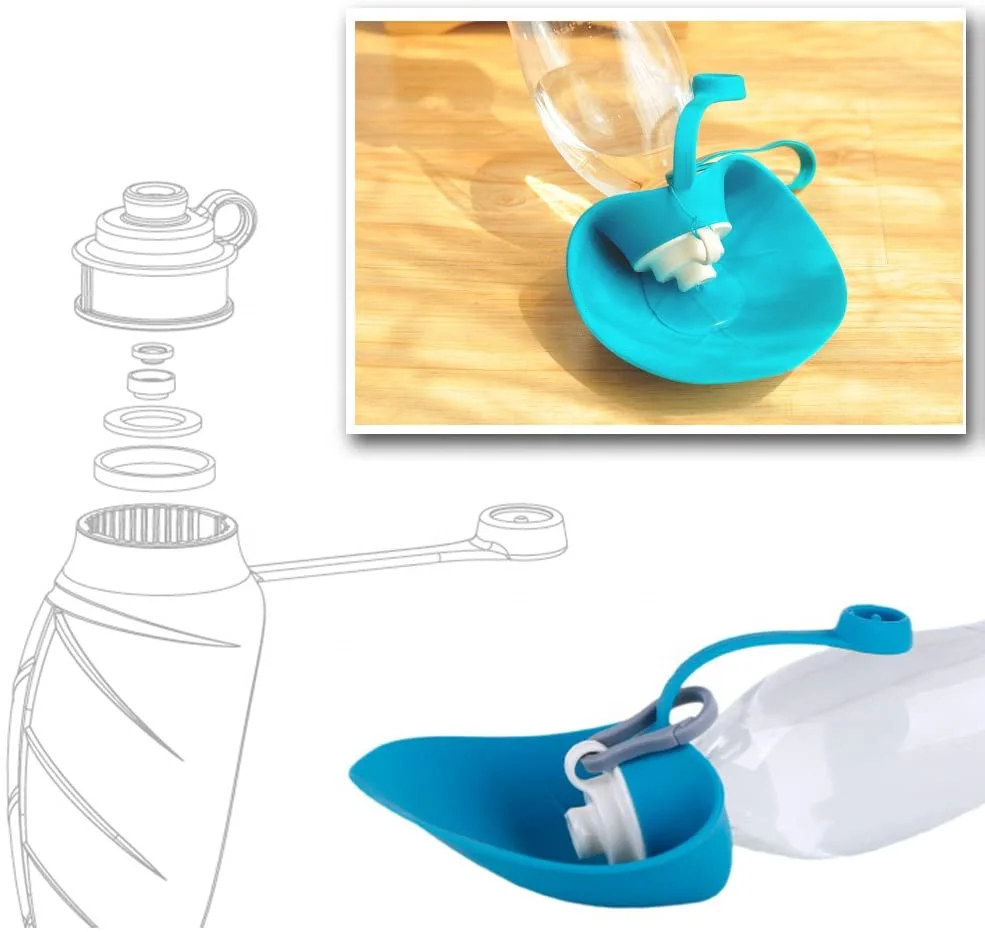 Складная бутылка для воды с изображением листьев собаки дозатор домашних животных фидерный контейнер портативный чашей питья миска походов путешествий