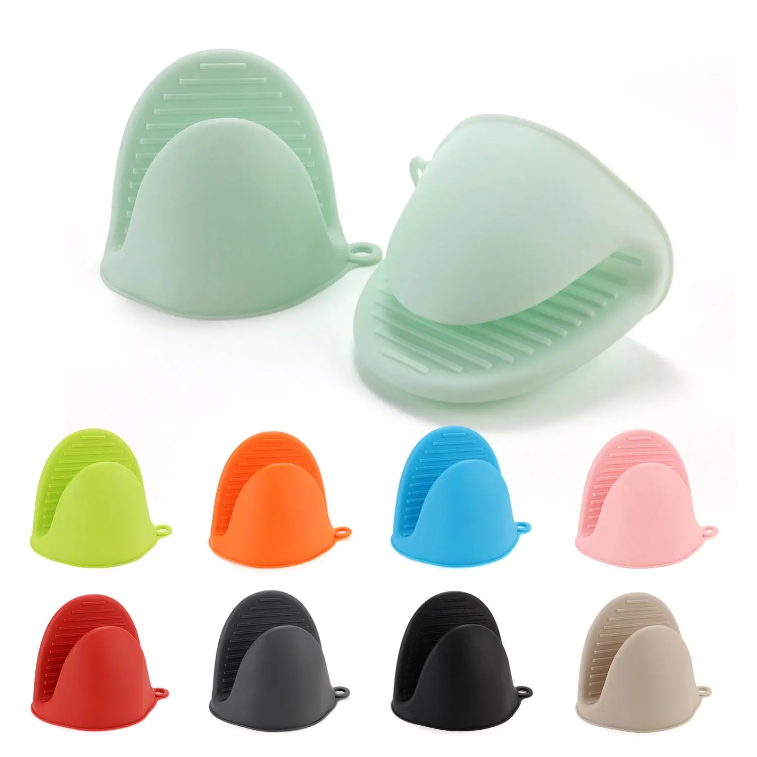 Easy to Clean Heat-Resistant Silicone Oven Mitts Printed Pot Holders and Anti Scald Gloves