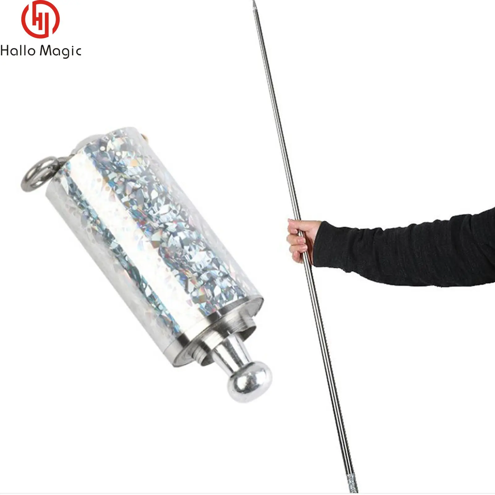 3.6 футов/110 см, серебристая сталь, фигурная палочка из тростника