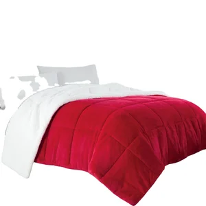 Ultra Soft Flannel and Luxury Plush Sherpa Comforter/Super Soft Flannel Fleece Wool Like Reversible Sherpa Quilt