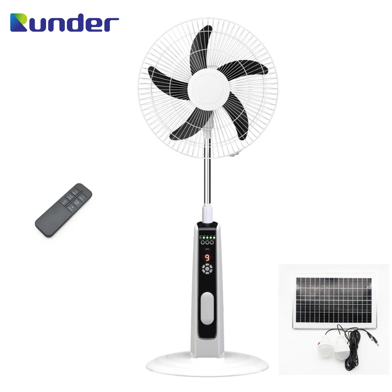 Pedestal Fan, Solar, 35W, Plastic - detail 2