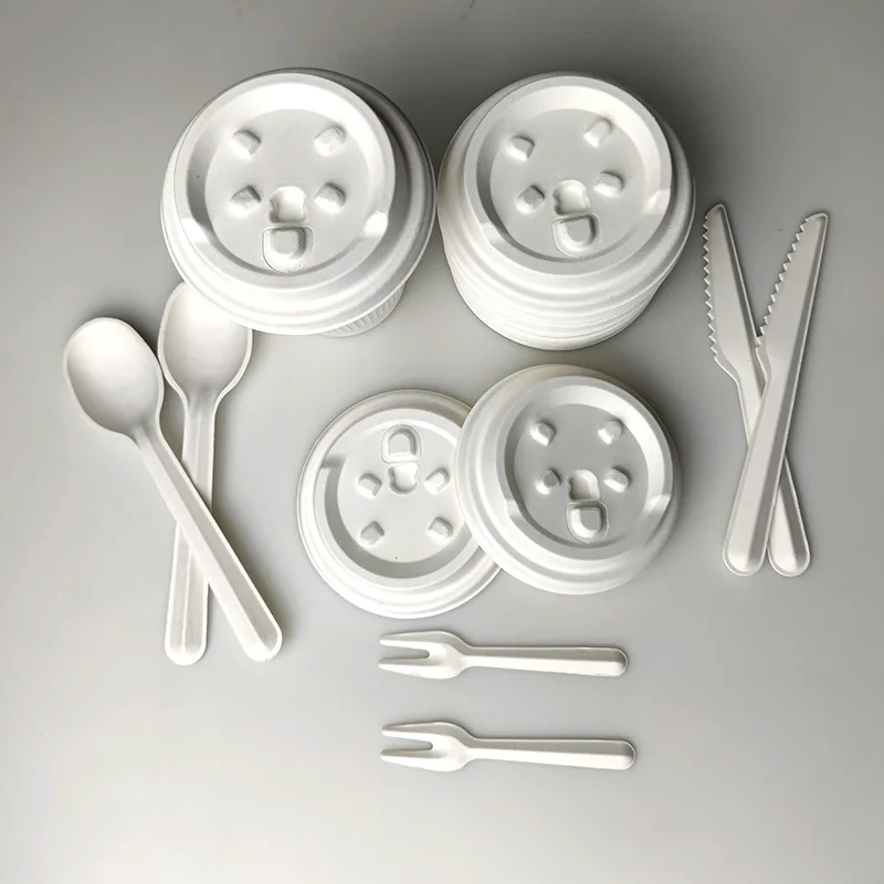 Bagasse Lids 8oz Sugarcane Pulp Dome Couvercle De Tasse Cup Hot Drink Nozzle Making Machi Paper Lid For Coffee