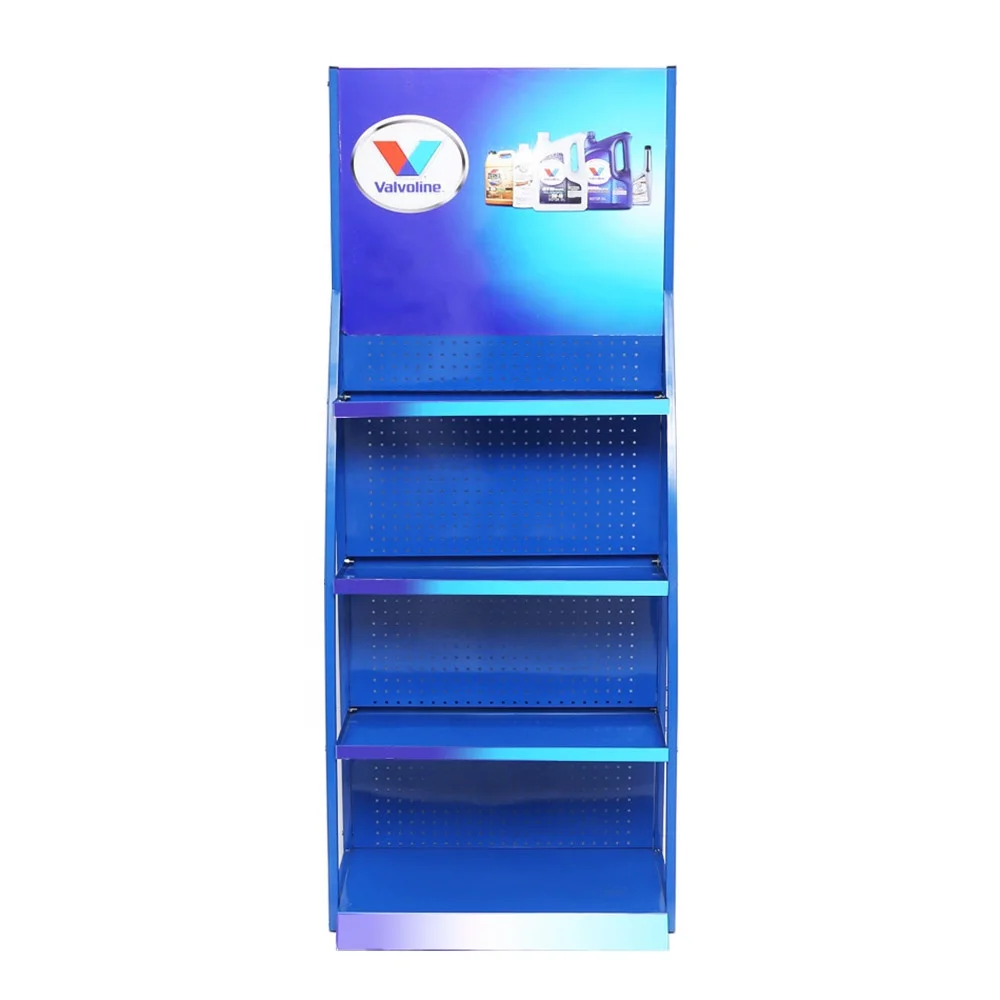 Multi Layers Engine Oil Display Stand Petrol Station Stands Metal Lubricant Motor Engine Oil Display Rack Stand