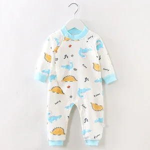New baby one-piece suit, spring and autumn cotton short-sleeved and long-sleeved cute crawling clothes
