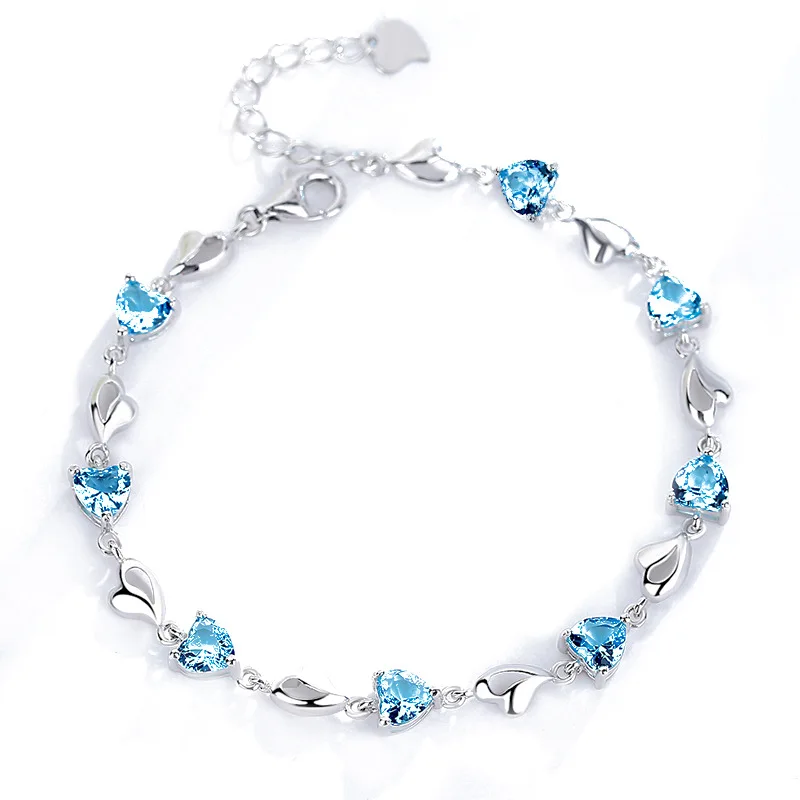 ANENJERY Silver Color 26 Alphabet Letter Charm Bracelet Initial Zircon  Bracelet For Women Jewelry Adjustable S-B312