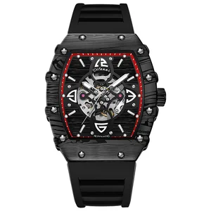 New Brand RM Style Full Auto Mechanical Waterproof OEM Watch Super Luminous Fashion Custom Logo Carbon Fiber Style