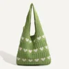 Three rows of hearts - green