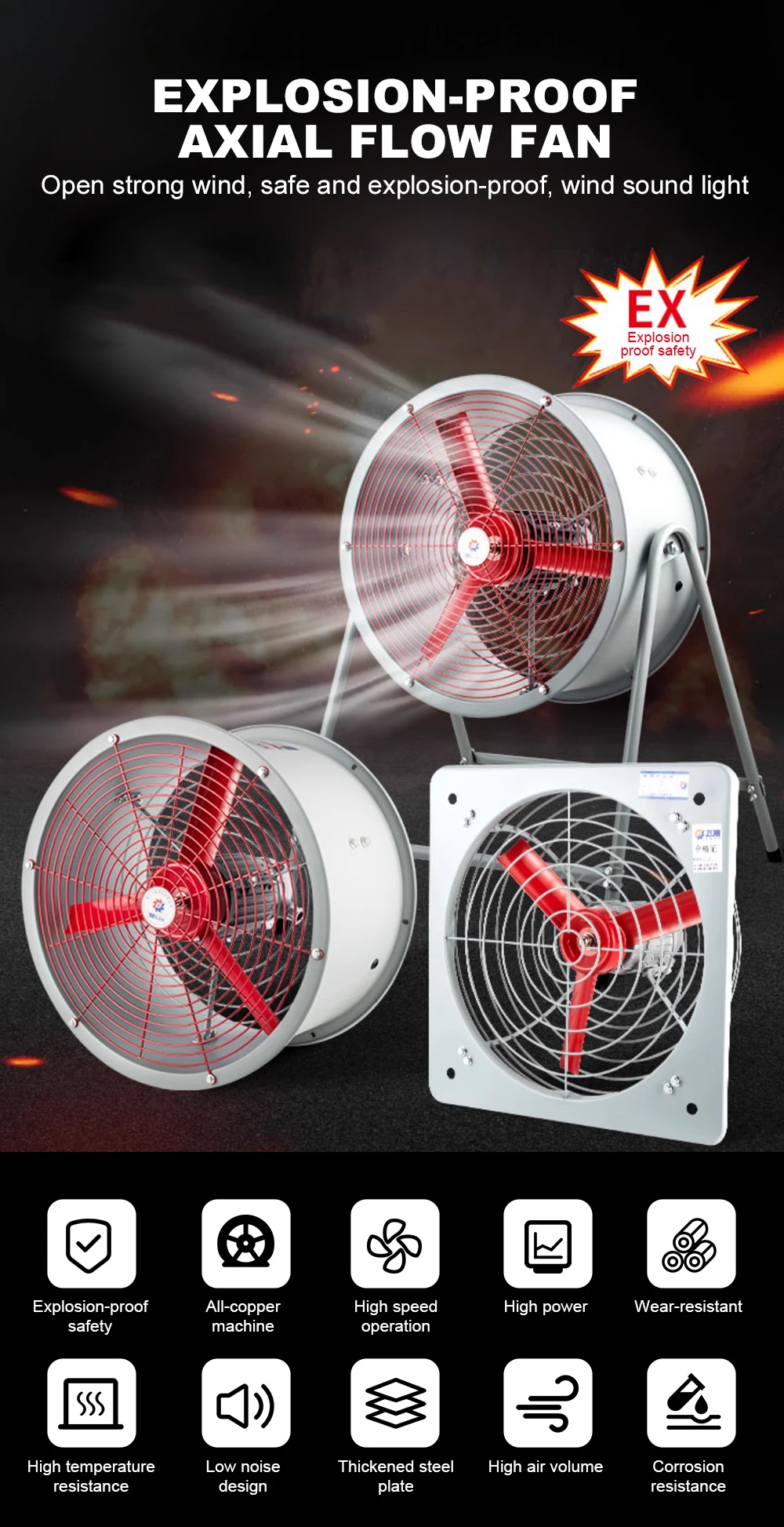 Axial Flow Fan, 380V, Explosion-proof, Flameproof, IIB - detail 4