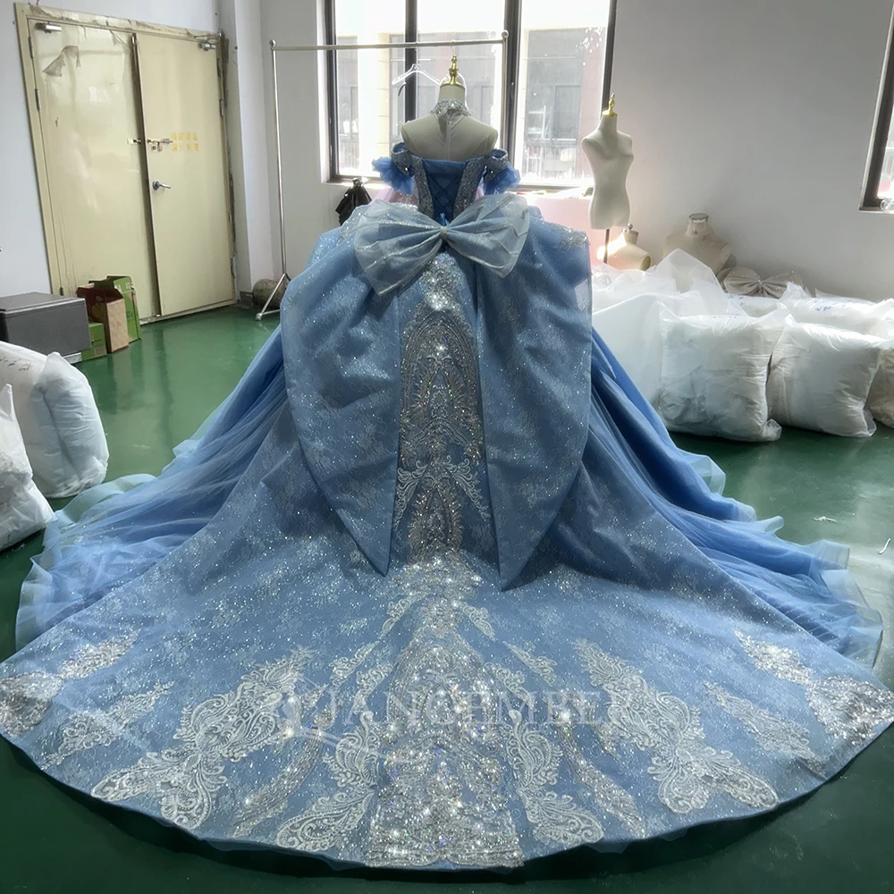 Jancember XS207 Princess off Shoulder Sweetheart Blue