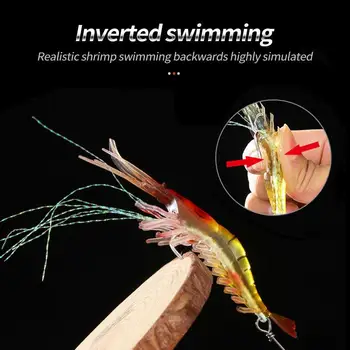 Artificial Luminous Shrimp Bait Kit with Built-in Hook Fishing Tackle Soft Plastic Sea Fishing Shrimp Lures – Soft Lure – view 4