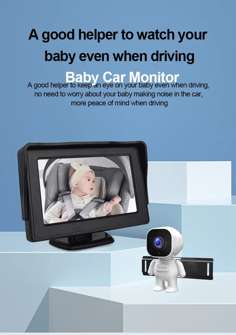 Nuevo Monitor Para Niños 2 En 1 Espejo Retrovisor Para Bebé En El Coche  Espejo De Observación Para Bebé En El Asiento Trasero Del Coche Espejo De  Seguridad Para Niños Fácil Instalación