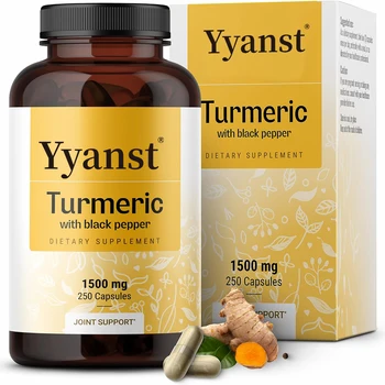 OEM/ODM Vegan Support Joint Health Turmeric Root Capsules with Black Pepper Extract Immune Support Turmeric Root Capsules