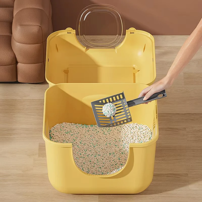 New High Quality Durable Cat Toilet Box With Cover Cat Litter Box Self Cleaning Foldable Cat Litter Box Toilet Pet Supplies manufacture
