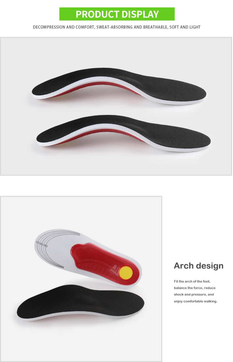 Joghn Flatfoot Orthopedic Orthotic Arch Support Insole Corrector For