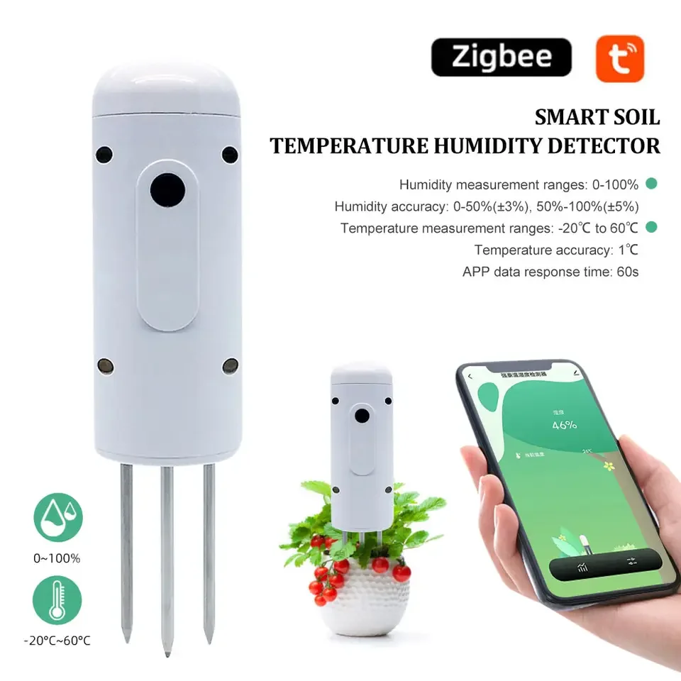 Smart Life APP Control Zigbee Soil Moisture Temperature Sensor Intelligent Soil Real Time Monitor Detector
