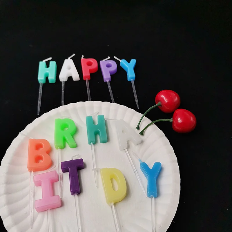 Happy Birthday Paraffin Wax Alphabet Letter Shaped Birthday Cake