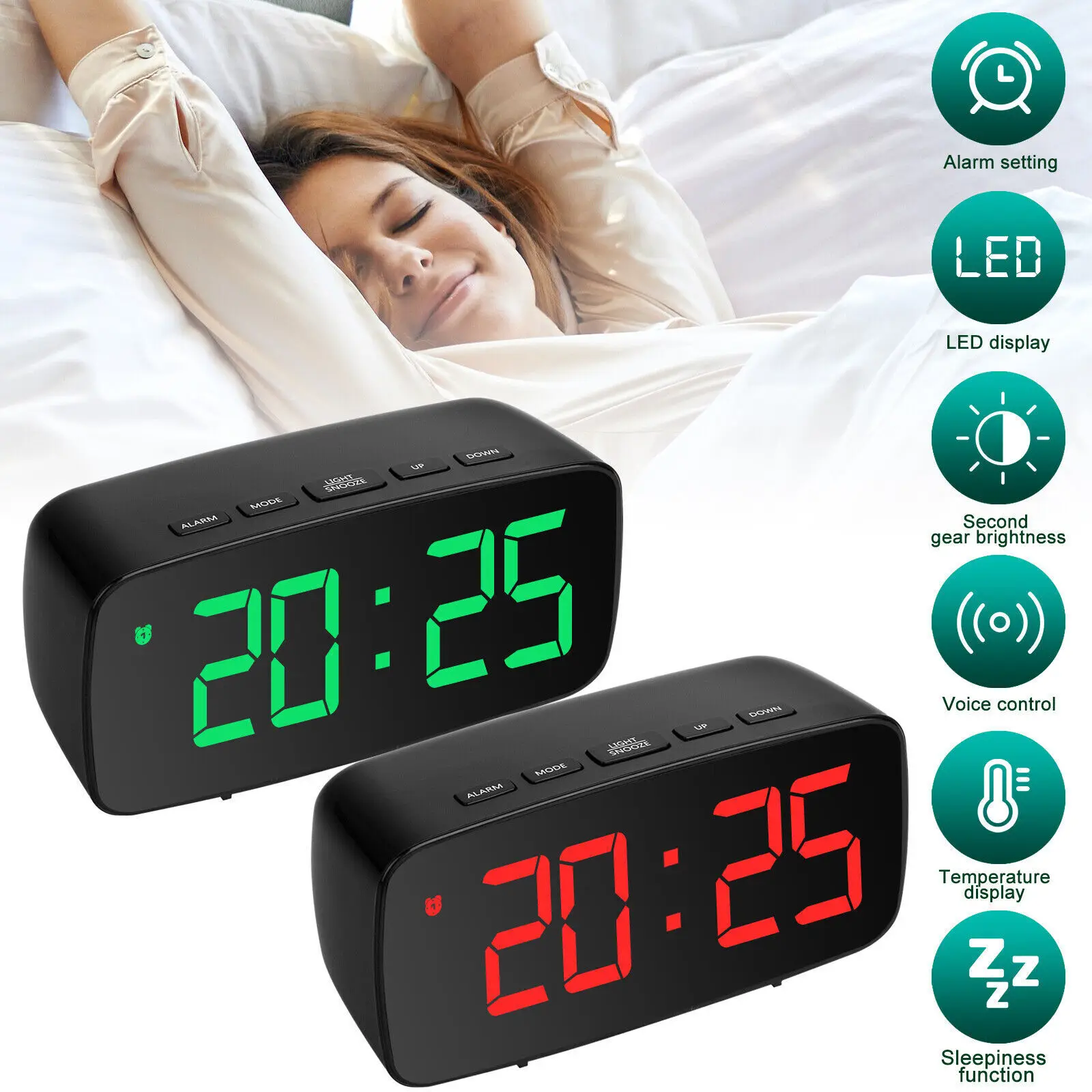 Wholesale Led Digital Electronic Snooze Wake up Mirror Smart Digital Desktop Home Table Clock