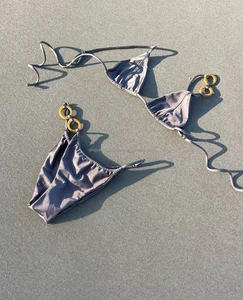 Two Piece Sexy Bikini Sets With Ring Quick Dry  Bathing Suits Wholesale Sexy Tie Dyed Bikini