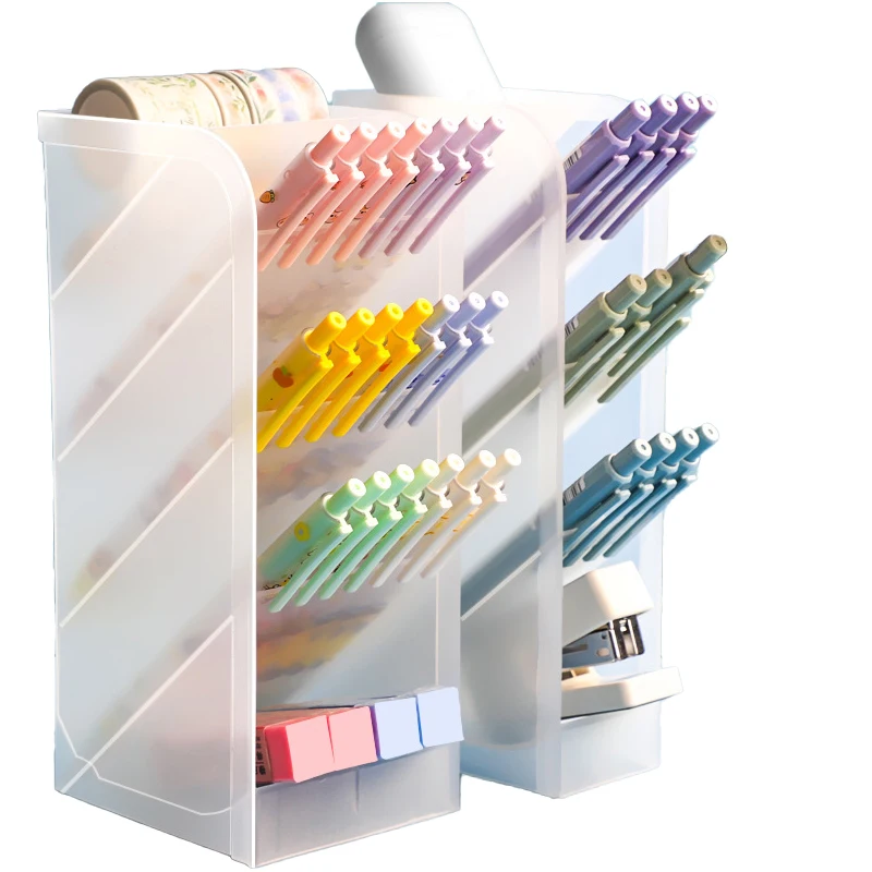 Наклонный Держатель для ручки коробка-органайзер: настольная канцелярская витрина студентов и офиса