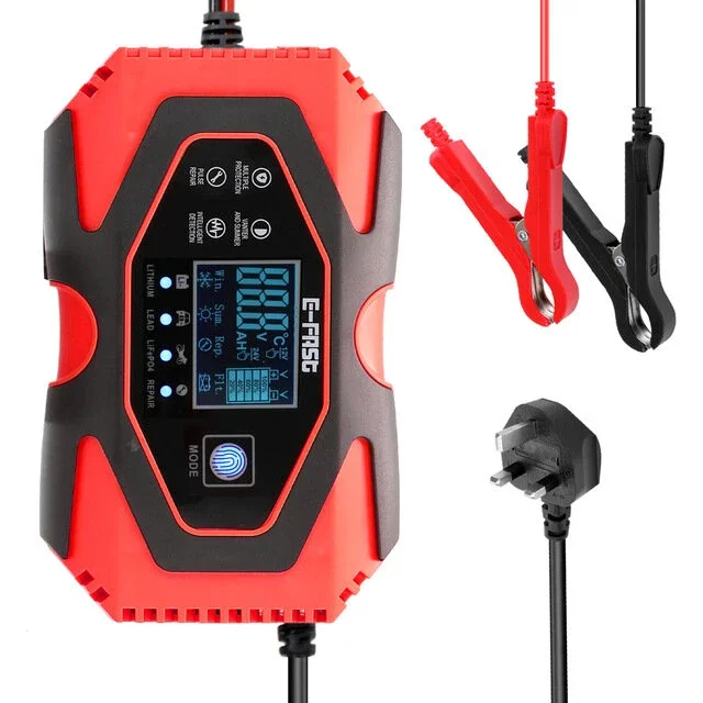Smart Car Battery Charger - 12V/24V Intelligent Pulse Repair
