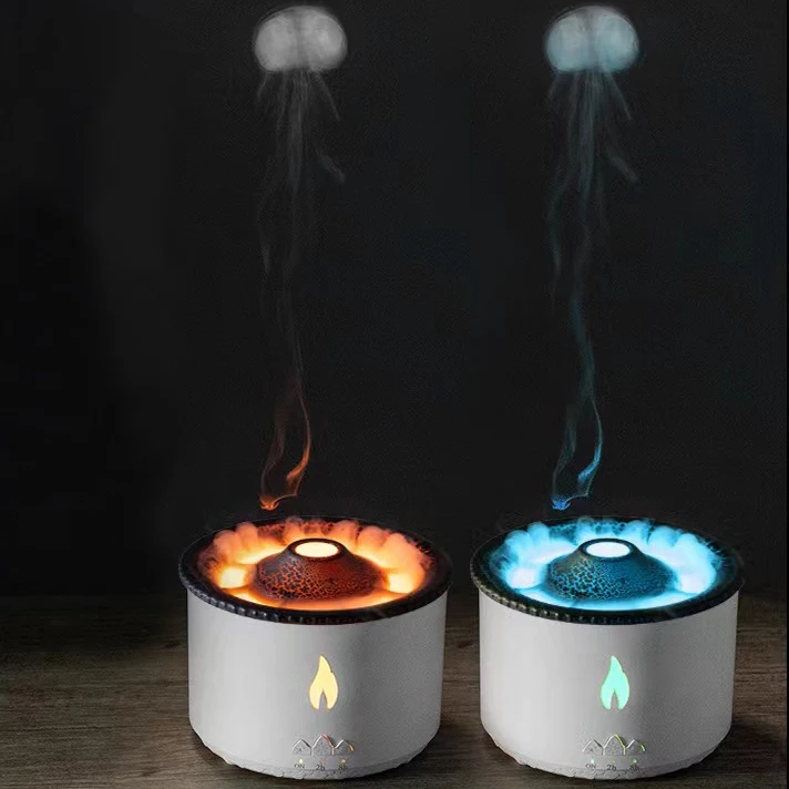 Usb Ultrasonic Volcano Air Humidifier Essential Oil Diffuser Flame 