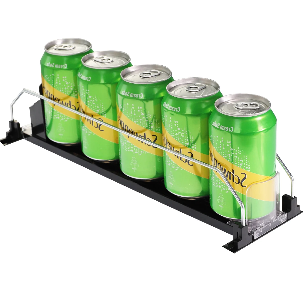 Upgrade Double Spring Loaded Soda Shelf Pusher Glide Automatic Smart Dispenser Beverag Bottle Display Drink Organizer for Fridge