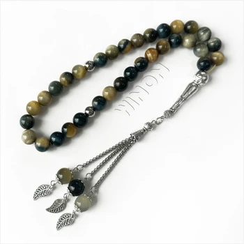 8MM/10MM x 33beads Natural Dream Color Tiger Eye Gemstone Prayer Beads Bracelet Necklace Muslim Rosary Islamic gifts