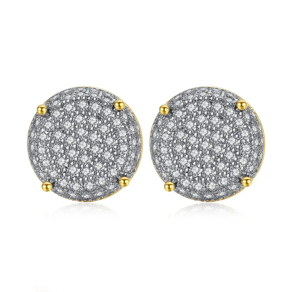JINSE Boy Simple Fun Zarconia Charm Cute Trendy Statement Round Woman Male Stud Jewelry Turkish Earring