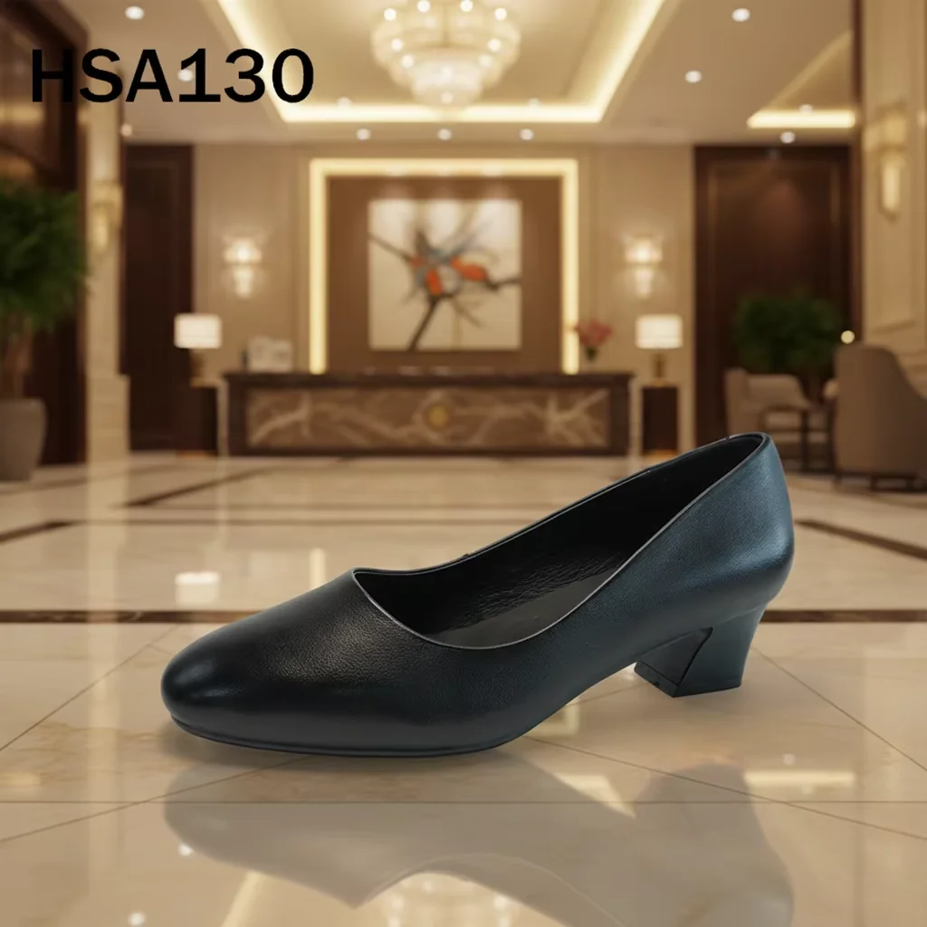 HY,formal Social Occasion square Heel Low-vamp Uniform Shoes Full Grain Leather Timeless Durability Women Office Shoes HSA021