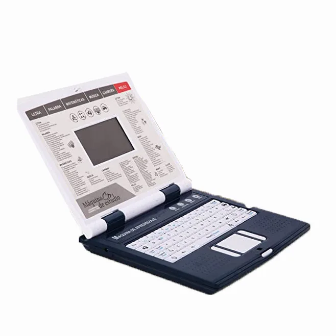 Электрическая обучающая машина, ноутбук, английский, испанский, 130 функций, обучающая игрушка, компьютер с зарядным устройством, мышь для детей