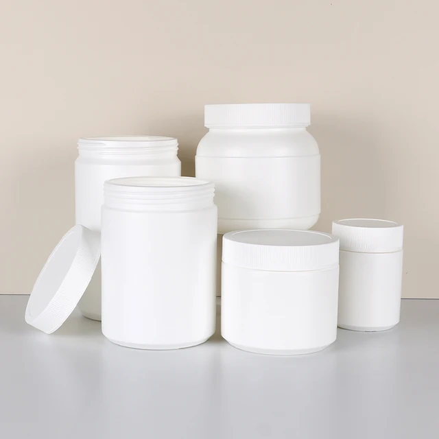 High Quality Ecofriendly Products HDPE Plastic Container 250ml 500ml 700ml 850ml 1000ml Food Grade Jars Food Protein Powder