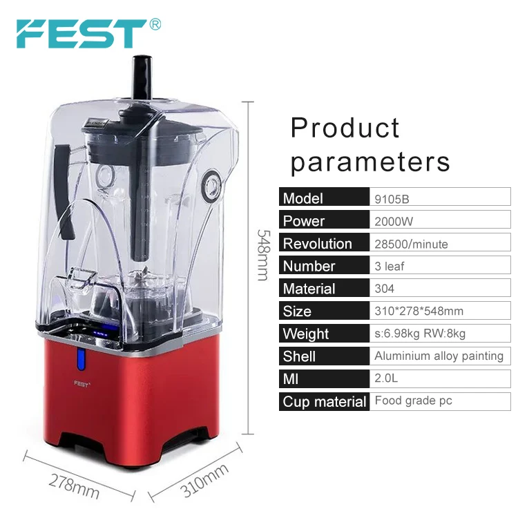 FEST frappe maker High Speed Smoothie Maker Blender Red Kitchen