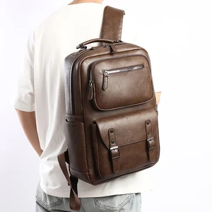 Fashion Leather Backpack For Men Business Men's Backpacks Vintage Leather Backpack For Men